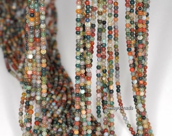 2mm Sanctuary Indian Agate Gemstone Rainbow Round 2mm Loose Beads 16 inch Full Strand (90147928-107-2mm F)