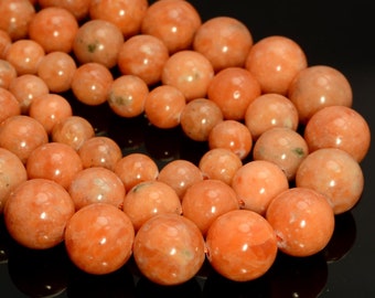 Genuine Natural Orange Calcite Gemstone Grade AA Round 4mm 6mm 8mm 10mm 12mm Loose Beads (A273)
