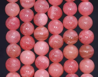 8mm Rhodochrosite Jasper Gemstone Grade AA Pink Red Round 8mm Loose Beads 15.5 inch Full Strand (80005049-455)