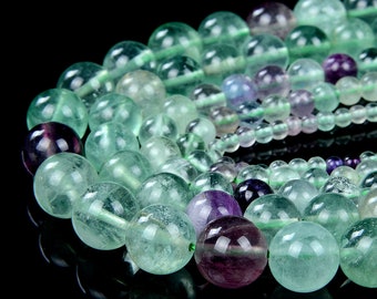 30pcs-6mm-natural Purple Green Fluorite gemstone loose beads,bracelet beads