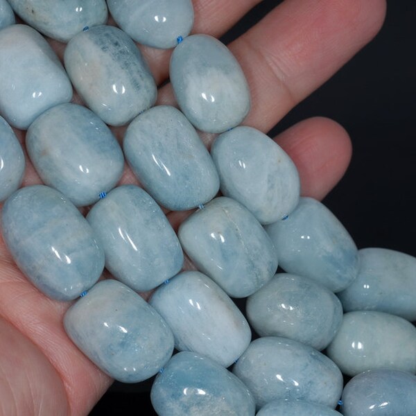 19X14-16X12MM  Aquamarine Gemstone Grade AAA Irregular Nugget Loose Beads 15.5 inch Full Strand (80001299-A101)