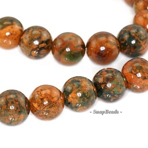 8mm African Green Opal Gemstone Brown Green Round 8mm Loose Beads 16 inch Full Strand (90112340-130)