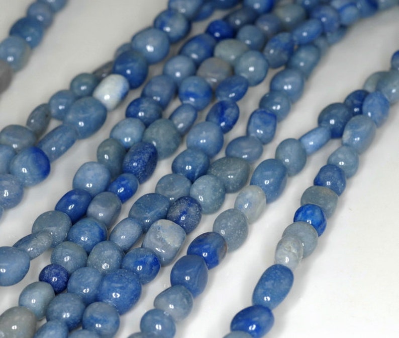 Blue Jasper Gemstone Sky Blue Pebble 10x88x6mm Loose Beads Etsy