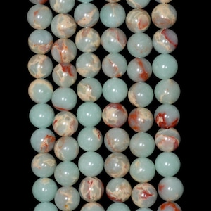 6mm Snake Skin Jasper Gemstone Blue Red Round Loose Beads 15.5 inch Full Strand 80000711-283 image 1