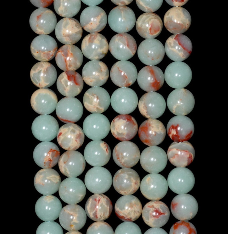 6mm Snake Skin Jasper Gemstone Blue Red Round Loose Beads 15.5 inch Full Strand 80000711-283 image 1