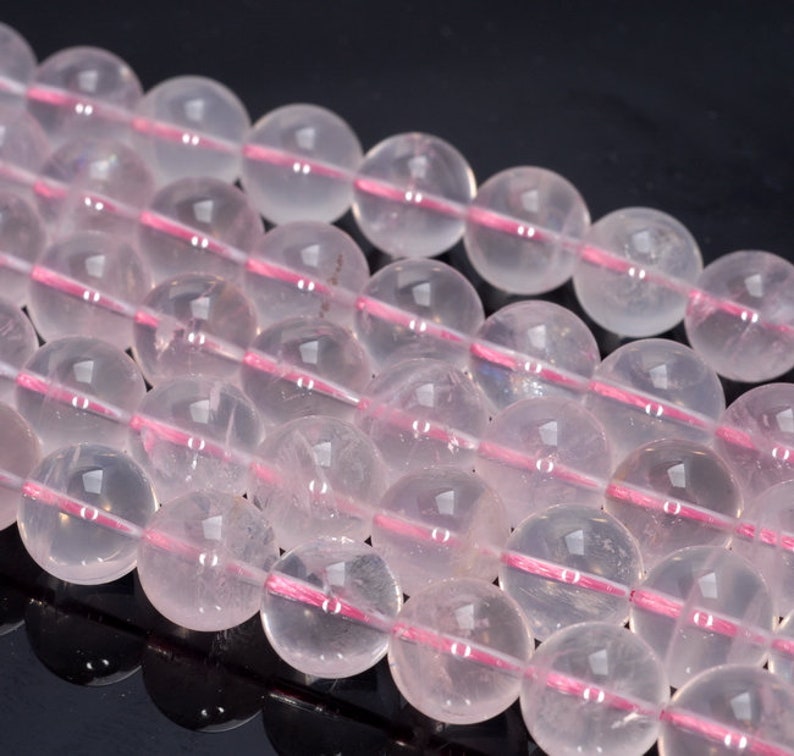 80003880-B102 12MM Translucent Pink Mozambique Rose Quartz Gemstone Grade A Round Loose Beads 7.5 inch Half Strand