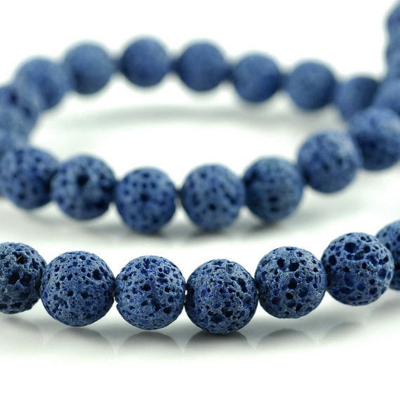 12MM BLUE VOLCANIC BASALTIC LAVA GEMSTONE LIGHT BLUE ROUND 12MM LOOSE BEADS 16/"