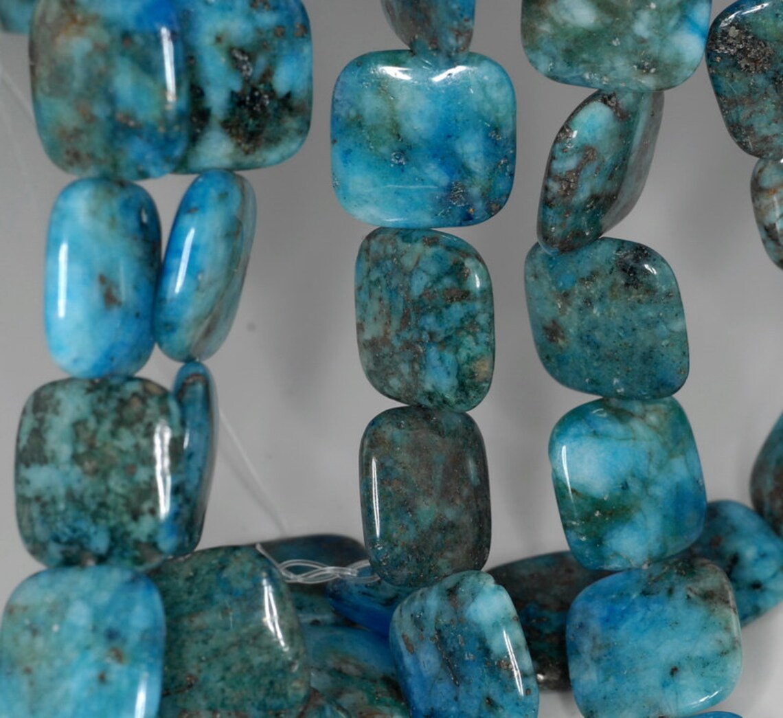 20mm Blue Lagoon Pyrite Intrusion Quartz Gemstone Square Loose Etsy