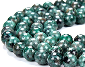 Green Yooperlite UV Reactive Gemstone Round 8MM Loose Beads (D484)