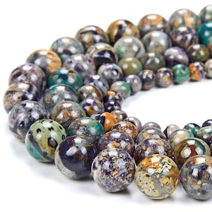 Natural Rare Purple Brecciated Jasper Gemstone Round 5MM 6MM 7MM 8MM 9MM 10MM 11MM 12MM Loose Beads (D282)