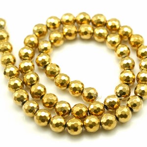 12MM Titanium Gold Hematite Gemstone Round Loose Beads 7.5 inch Half Strand (90182619-A135)
