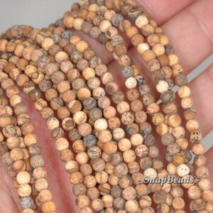 4mm Vast Desert Picture Jasper Gemstone Matte Brown Round 4mm Loose Beads 15.5 inch Full Strand 90114672-246 image 4