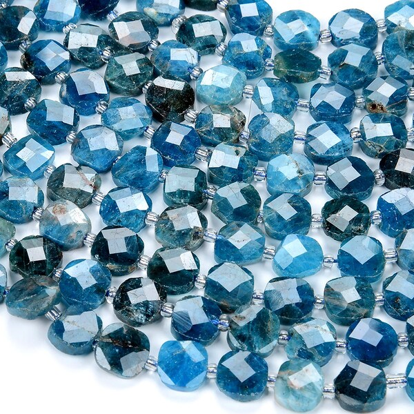 Natural Apatite Gemstone 10X10MM Micro Faceted Square Loose Beads (D418)