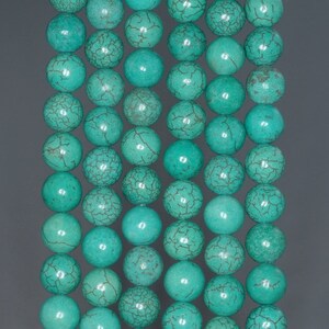 8MM Turquesa Howlite Gema Round Loose Abalorios 15.5 pulgadas Full Strand (90184634-A132)