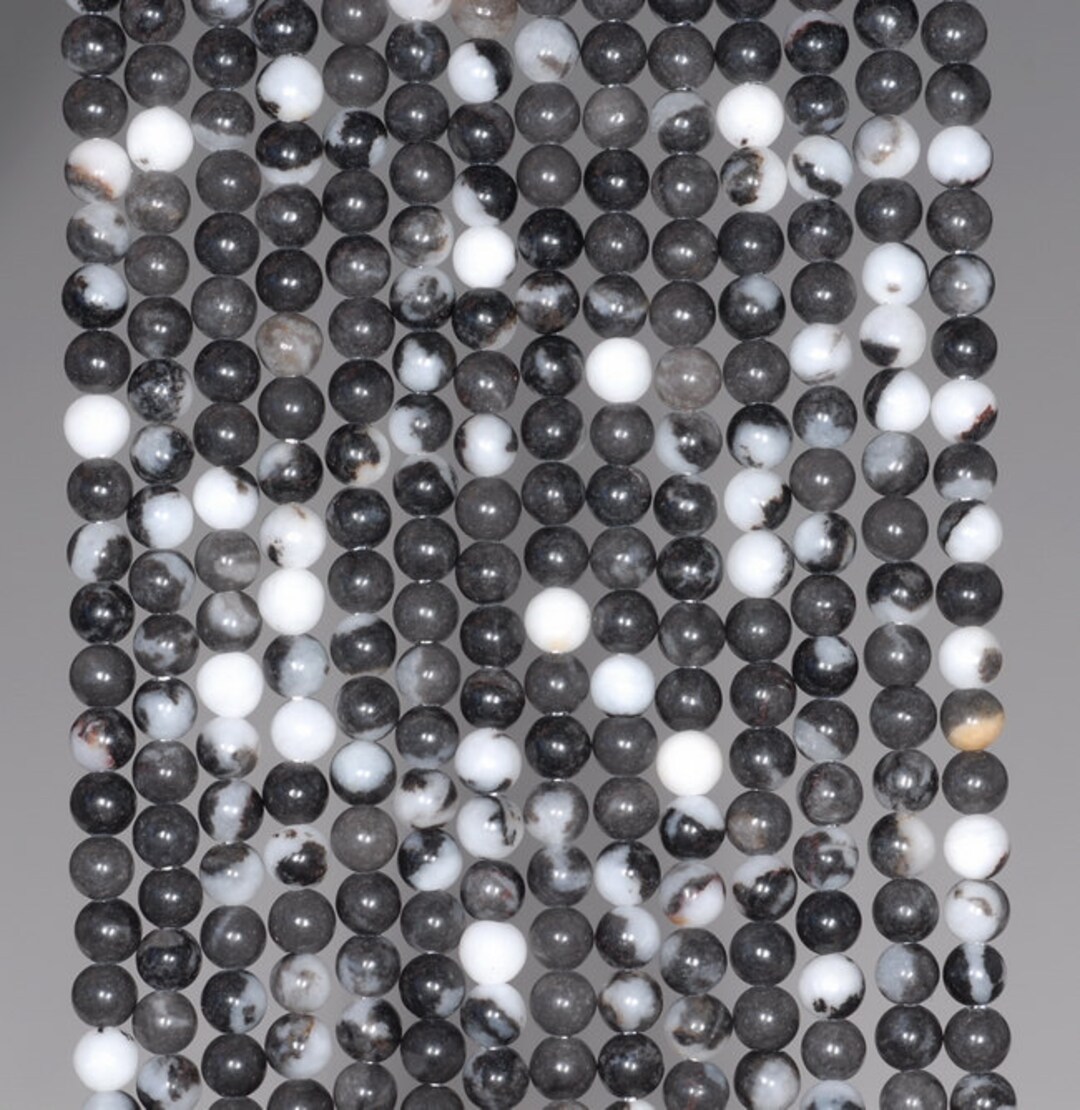 8MM Matte Zebra Jasper Gemstone Round Loose Beads 15 Inch