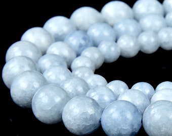 Genuine Celestite Gemstone Blue Grade AAA 6mm 8mm 10mm Round Loose Beads (A272)