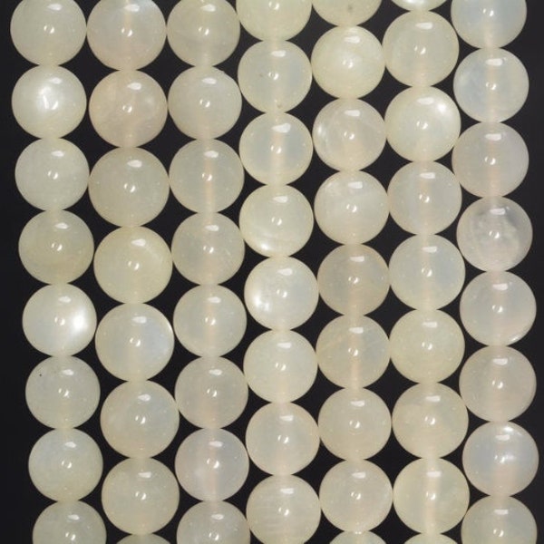 8mm White Moonstone Gemstone Grade A White Round Loose Beads 15.5 inch Full Strand (90182798-86)