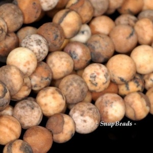 4mm Vast Desert Picture Jasper Gemstone Matte Brown Round 4mm Loose Beads 15.5 inch Full Strand 90114672-246 image 3