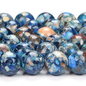 Galaxy Sea Sediment Imperial Jasper Gemstone 8MM Round Loose Beads (D458)