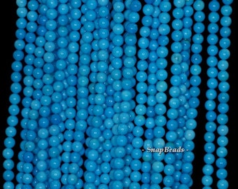 3mm Blue Turquoise Gemstone Blue Round 3mm Loose Beads 16 inch  Full Strand (90189237-107-T3)