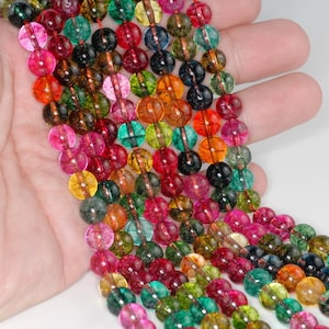 8MM Multi Color Quartz Gemstone Round Loose Beads 15 inch Full Strand (90183727-A121)