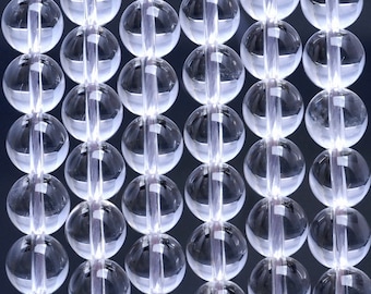 8MM Falling Snow Clear Quartz Rock Crystal Gemstone Round 8MM Loose Beads 15.5 inch Full Strand (10232714-66)