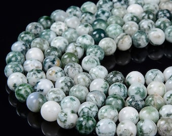 Natural Green Tree Agate Gemstone Grade AAA Round 4MM 6MM 8MM 10MM Loose Beads (D26)