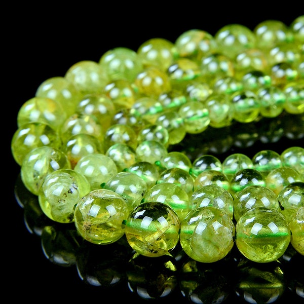 Perles rondes en vrac, véritable péridot naturel, qualité AA, vert 2 mm 3 mm 4 mm 5 mm 6 mm 7 mm (168)