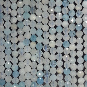 2MM Light Blue Aquamarine Gemstone Grade AAA Micro Faceted Round Loose Beads 15.5 inch Full Strand (80010141-A196)