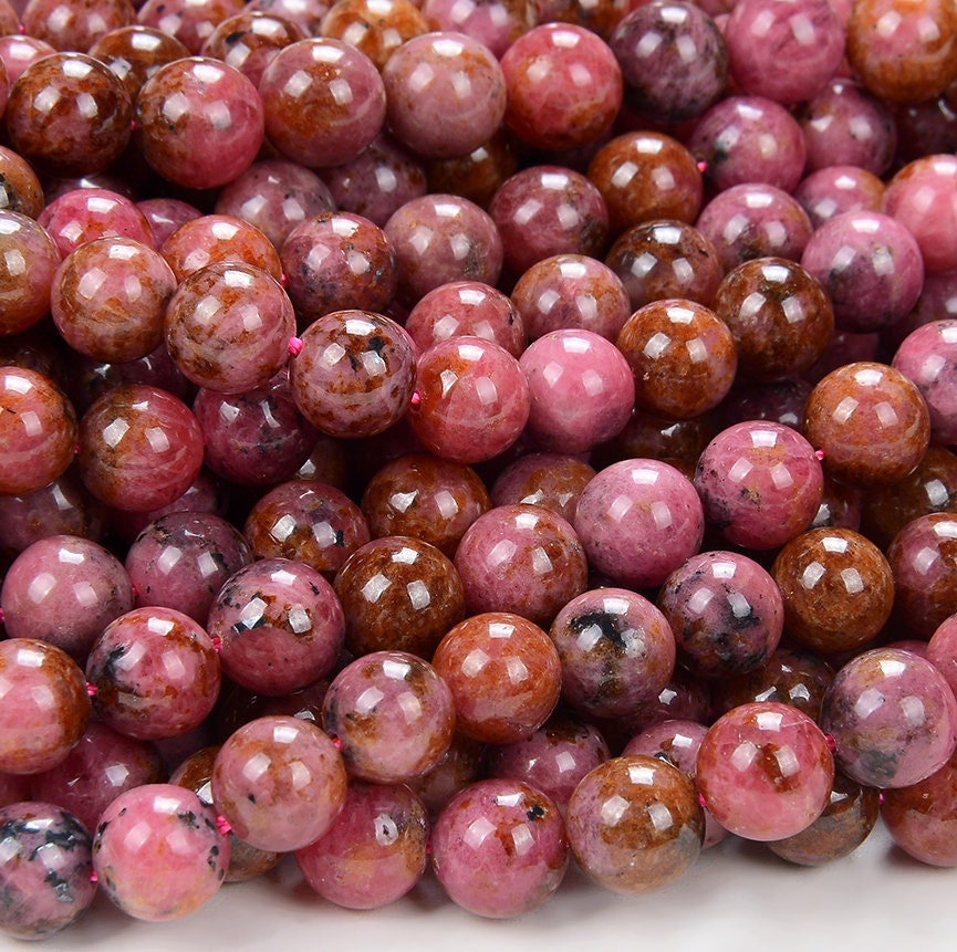 A281a Natural Norwegian Thulite Rare Gemstone Grade AA Round 7MM 8MM 9MM 10MM 11MM 12MM 13MM  Loose Beads