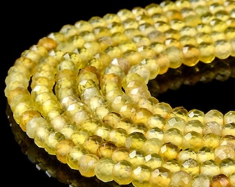 Natural Yellow Opal Gemstone Grade AAA 3X2MM Micro Faceted Rondelle Loose Beads 15 inch Full Strand (80018144-P91)
