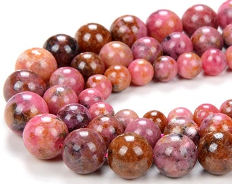 Natural Thulite Pink Zoisite Gemstone Grade A Round 5MM 6MM 7MM 8MM 9MM 10MM Loose Beads (D201)