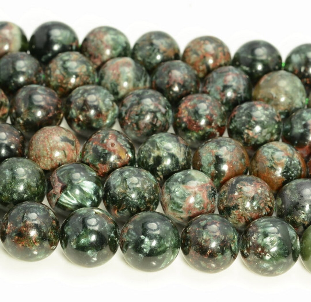 Seraphinit Genuine Natural Russian Seraphinite Clinochlore Gemstone Deep Green ...