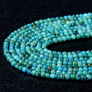 2MM Natural Turquoise Gemstone Round Loose Beads 15.5 inch Full Strand (80009559-P47)