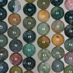 12mm Indian Agate Gemstone Green Red Round 12mm Loose Beads 15.5 inch Full Strand (90189157-B60)