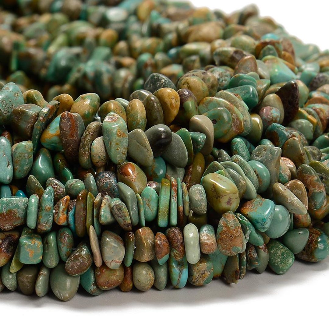 Natural Blue Green Turquoise Gemstone Pebble Nugget Chip 6-10MM Loose ...