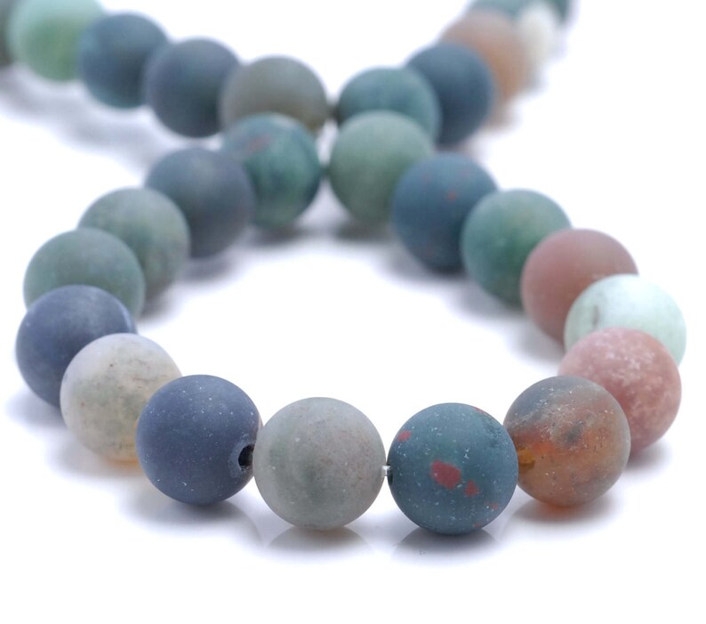 Buy 4/6/8/10/12mm Round Frosted Matte India Agate Beads, Mixed Color Gemstone Beads, For DIY Jewelry Making, Wholesale Beads--15 Inches---ms0080 Online In India - Foto 6