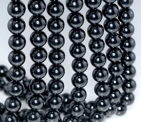 10MM RARE BLACK ROCK CRYSTAL GEMSTONE GRADE AAA ROUND LOOSE BEADS 7.5/"