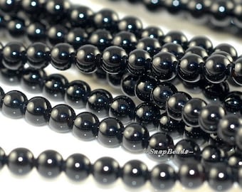 3mm Carbón negro Ónix Piedra Preciosa Grado A Redondo 3mm Perlas sueltas 16 pulgadas Full Strand (90107824-107)