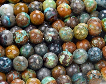 Natural Turquoise Gemstone Grade A Round 6MM 7MM Loose Beads (D149)