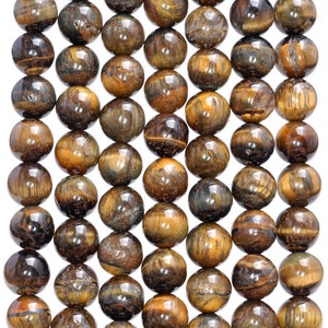 8MM Tiger Eye Gemstone Grado B Ronda Suelta Abalorios 15.5 pulgadas Full Strand (80004060-B108)