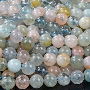 10MM Natural Morganite Gemstone Grade AAA Round Loose Beads (D408)
