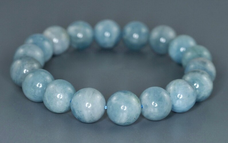 12-13mm Beryl Aquamarine Gemstone Grade AA Blue Round Loose Beads 8 inch Half Strand 90183649-372