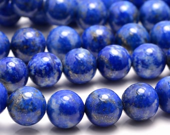 Perles en vrac (258) Pierres précieuses naturelles lapis-lazuli AAA bleues rondes 6 mm 8 mm 9 mm 10 mm (258)