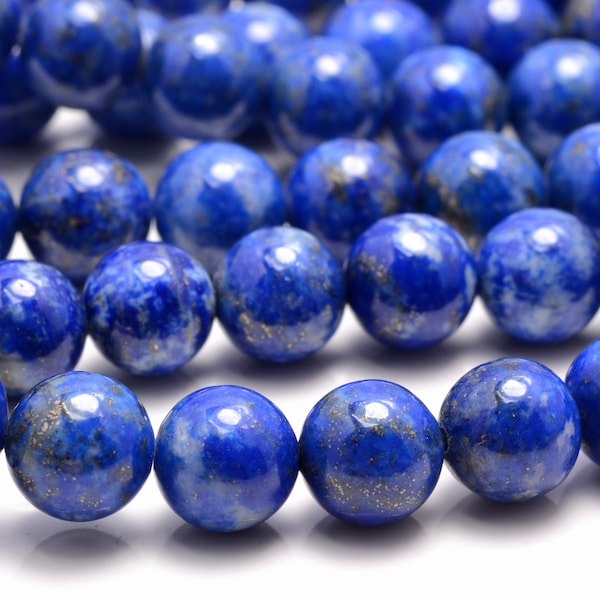 Genuine Natural Lapis Lazuli Gemstone AAA Blue Round 6mm 8mm 9mm 10mm Loose Beads (258)