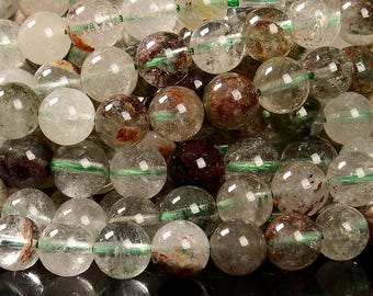 Natural Green Phantom Quartz Gemstone Round 6MM 7MM 8MM 9MM 10MM 11MM 12MM Loose Beads (D664 D665)