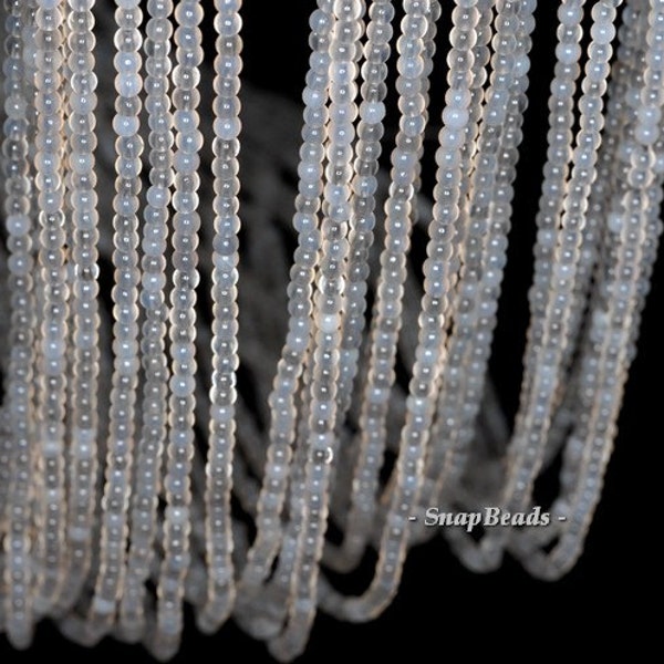 2mm Grey Agate Gemstone Grade AA Translucent Round Loose Beads 15.5 inch Full Strand (90143428-107-2G)
