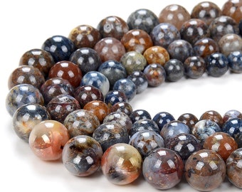 8-9MM PIETERSITE GEMSTONE GRADE AA BROWN ROUND 8-9MM LOOSE BEADS 7" 8-9MM PIETERSITE GEMSTONE GRADE AA BROWN ROUND 8-9MM LOOSE BEADS 7"