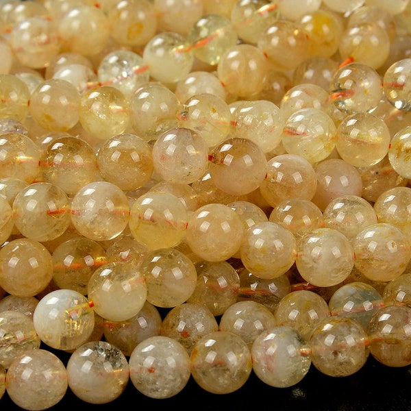 Citrine Gemstone Round 7MM 8MM 9MM 10MM 11MM 12MM 13MM 14MM Loose Beads (D141 D142)