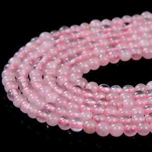 3MM Natural Rose Quartz Gemstone Grade AAA Round Loose Beads 15 inch Full Strand (80016373-P60)